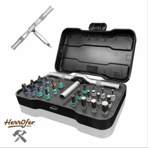 Conjunto de destornillador magnético 24 en 1, Kit de bits de destornillador multifunción, Conjunto de herramientas de reparación doméstica con trinquete desmontable de manija en T